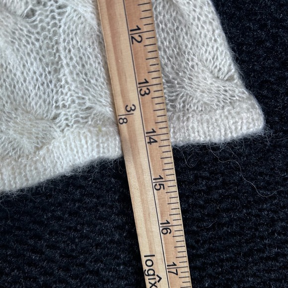 mac & jac Mohair Blend Cable Knit 1/4 Sleeve Sweater Cream Women's Size M - Picture 7 of 8